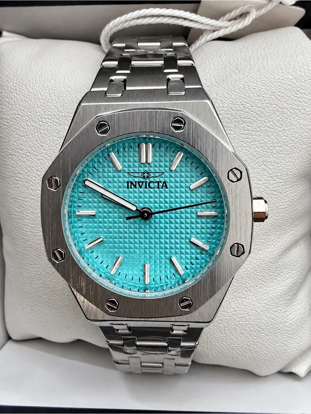 Invicta Celestial Stainless Steel Watch with Turquoise Dial